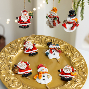 Vintage Resin Snowman Elderly Pendant Christmas Tree Decoration Holiday Arrangement Children's Gift European and American Style - Product Image 1