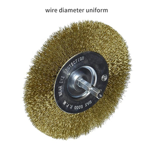 Disques de <span class=keywords><strong>brosse</strong></span> <span class=keywords><strong>métallique</strong></span> larges et plats en acier pour perceuses, revêtement laiton, pour décapage de rouille et de peinture, ébavurage de métaux et nettoyage des soudures - Product Image 3