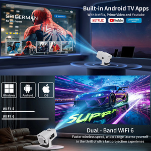 4K WiFi 6 <b>Projector</b> Android 12 Bluetooth 5.2 Smart Mini <b>Projector</b> 720P Native <b>Portable</b> Home Cinema <b>Screen</b> - Product Image 4