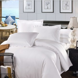 100% cotton hữu cơ dệt Khăn trải giường đồng bằng sateen dệt may cho khách sạn OEKO-TEX chứng nhận thân thiện với môi vải mềm tẩy trắng - Product Image 1