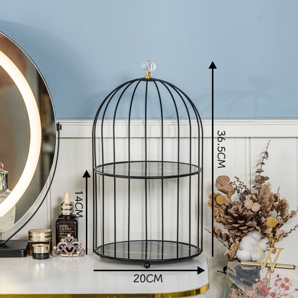 Double-layer birdcage with black frame [UV black and gold]