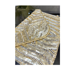 Sac à main pochette perlée Golden Beauty Sac portable durable doublure en coton écologique imperméable de grande capacité - Product Image 2