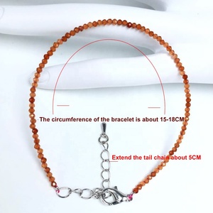 Quartz naturel Tourmaline grenat <span class=keywords><strong>pierre</strong></span> 2-3mm perles de coupe minimalisme bracelet réglable conviennent aux hommes et aux femmes cadeaux - Product Image 2
