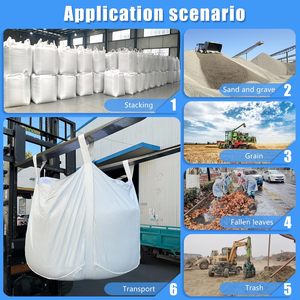 Sac en vrac Huamaohengchun - Capacité de 4400 lb, 35x35x43 pouces, Polypropylène (PP), Ouverture supérieure, Blanc, Rectangulaire, Réutilisable - Product Image 5