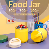 Familien-Essensbehälter-Set 400ml 600ml 800ml Isolierter Speisebehälter Doppelwandige Suppenschüssel mit Griff Multifunktional BPA-frei Lunchbox