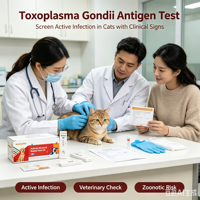 Kit de test rapide de l'antigène Toxoplasma, cassette de diagnostic TOXO Ag pour le Toxoplasma feline, pour usage en clinique vétérinaire et en laboratoire