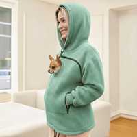 USMILEPET Sweat-shirt chaud unisexe surdimensionné avec poche kangourou en polaire Sherpa pour animaux de compagnie