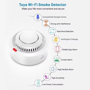 Détecteur <span class=keywords><strong>de</strong></span> fumée intelligent Wi-Fi Graffiti <span class=keywords><strong>avec</strong></span> contrôle par application, alarme incendie pour maisons connectées et usage domestique - Product Image 2