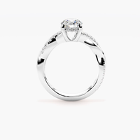Bague de fiançailles classique en argent avec halo caché en moissanite et diamant, bijoux fins étincelants pour femme, idéale pour demande en mariage ou mariage