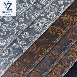 Vintage retrò Jacquard color 40% cotone 45% viscosa 15% fibra chimica Jeans da donna 40% cotone 45% viscosa tessuto 15% - Product Image 3