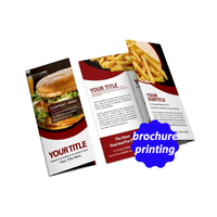 Service d'impression de brochures personnalisées à livraison rapide avec papier offset et papier d'art, format A5, pliage en trois, pelliculage pour prospectus d'hôtel et de pizzeria