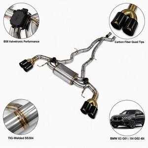 Sistema de Escape Trasero para <span class=keywords><strong>BMW</strong></span> <span class=keywords><strong>X3</strong></span> G01 X4 G02 B58 3.0T, Escape Valvetronic de Acero Inoxidable T304 con Puntas Cuádruples de Fibra de Carbono - Product Image 6