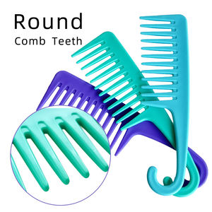 Peigne à <span class=keywords><strong>cheveux</strong></span> à dents larges Grand peigne en plastique avec queue courbe pour démêler les <span class=keywords><strong>cheveux</strong></span> - Product Image 3