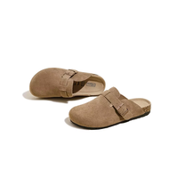 Mules en daim de vache pour femmes, personnalisables avec logo OEM/ODM, à boucle réglable, à enfiler, pour l'été – Vente en gros, directement de l'usine