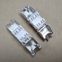 Steker Modular Keystone Jack STP Shielded CAT5e CAT6 CAT6A CAT7 CAT8 180 Derajat Female untuk Panel Patch Kosong
