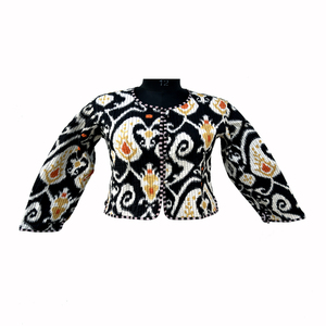 Veste polaire matelassée pour femme, imprimé floral indien, faite à la main, réversible, en coton, manteau court d'hiver pour filles, best-seller - Product Image 1