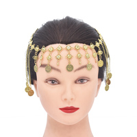 Maang Tikka femmes or argent pièces boule gland danse du ventre tête chaîne Costume gitane bijoux