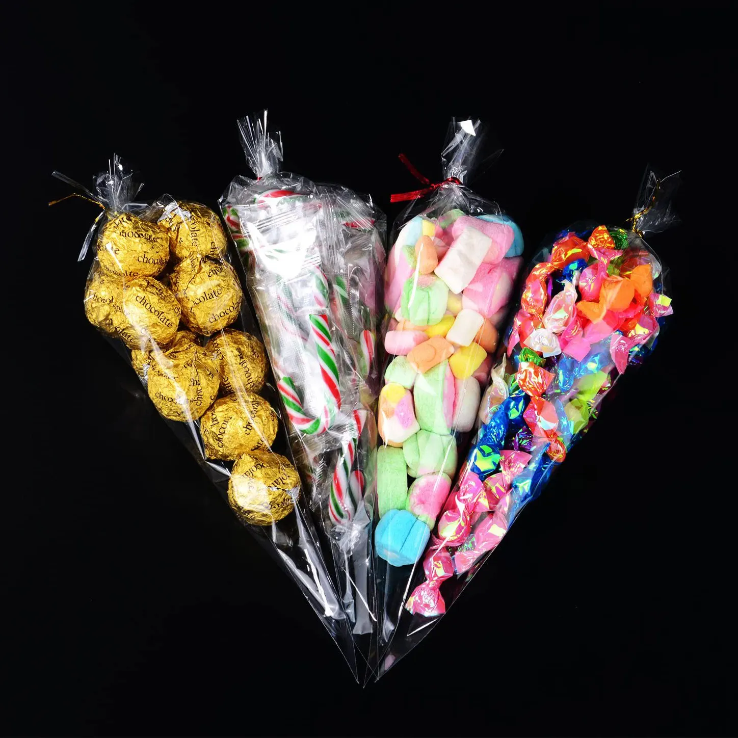 Triangle Cello Piping Bags Party Sweet Candy Sandwich Gift Packing Packaging Bags Clear Opp Cpp Cone Shape Pastry Bags