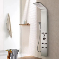 Colonne de douche cascade en acier inoxydable, panneau rond mural, ensemble de douche pluie pour salle de bain, vente en gros d'usine pour projets hôteliers