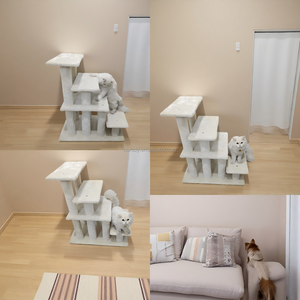 4-stufige Teppich-Haustier treppe für Katzen Hunde Großer Kratzbaum-Turm Kratz bäume Mehrstufige Hunde hochbetten für Couch-Sofa-Zubehör - Product Image 4