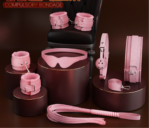Set di 6 Pezzi per Bondage SM: Cavigliere, Polsiere, Collari, Catene, Mordicchiatori, Frusta, Giocattoli Sessuali Fantasy per Uso Femminile - Product Image 6