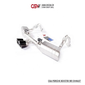 ポルシェケイマンボクスター981 <span class=keywords><strong>2</strong></span>.93.4用のCGW最高品質のステンレス鋼バルブトロニックデュアルブラック排気チップ - Product Image 2