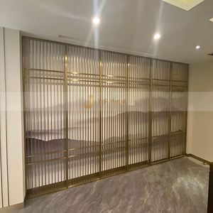 LL63 High Quality Customized <b>Decorative</b> Metal <b>Screen</b> Partition Stainless Steel Room Divider - Product Image 2
