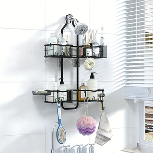Cestello portaoggetti rettangolare regolabile antiruggine da appendere sopra la doccia per bagno - Product Image 3