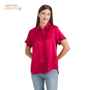 Verified <span class=keywords><strong>Pro</strong></span> Factory Luxury 6A 22MM Mulberry SIlk Clothes <span class=keywords><strong>Blouse</strong></span> Tops OEKO-TEX 100 Collection de chemises en soie certifiées - Product Image 2