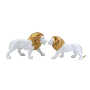 定制狮子雕像树脂奖树脂金狮装饰动物狮子雕塑摆件