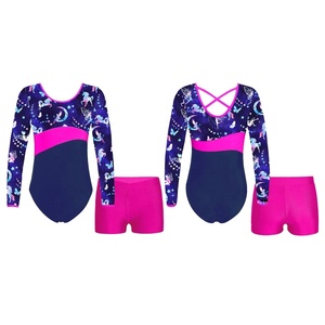 4-14 <b>Kids</b> Girls Dance Costumes Wholesale Salsa Latin Ballroom Dancing Leotard With Shorts Sports Gymnastic Exercises Competition - Product Image 4