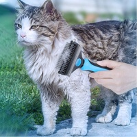 Outil de nettoyage pour animaux de compagnie 2 en 1, outil de perte de poils pour animaux de compagnie combinant un nœud ouvert, brosse d'épilation, peigne para mascotas