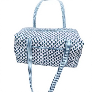 Nueva Bolsa de Mano Grande Personalizada de Algodón Acolchado, Bolsa de Hombro con Estampado Floral, Lavable, Bolsa de Viaje, Bolsas de Compras Ecológicas para Yoga - Product Image 1