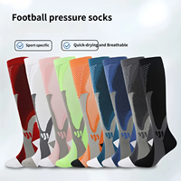 Chaussettes de sport montantes en nylon à compression pour hommes, idéales pour la course, tricotées, anti-bactériennes, respirantes, imprimées, collection été, vente chaude