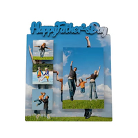 Logo 3D personnalisé Cadre photo gravé en 3D Joyeuse fête des pères Plaque photo sublimation vierge