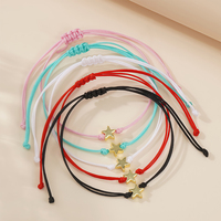 Go2boho Bracelets personnalisés faits à la main bijoux cordon multicolore plaqué or breloque croix Bracelet corde réglable amitié