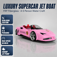 Bateau Supercar Aquatique Rose Ouvert en Fibre de Verre (FRP) 4,98m 4-5 Passagers 60km/h pour Location en Parc Aquatique, Station Balnéaire, Tourisme Lacustre et Entreprises
