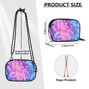 Fashion Purses Bag Women's Colorful <b>Purple</b> <b>Tie</b>-dye Custom Crossbody Bag Festival Workout Traveling Running Shoulder Phone Bag - Product Image 3