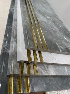 Carreaux d'escalier de luxe haut de gamme aspect marbre couleur dorée pour sols de salon et marches d'escalier antidérapants - Product Image 5