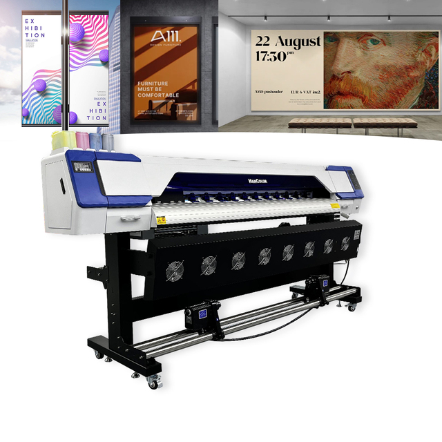 1.6m 1.8m Large Format Eco Solvent Printer Outdoor Flex Banner Posters Textile Dye Sublimation Printing Machine xp600 for Epson
