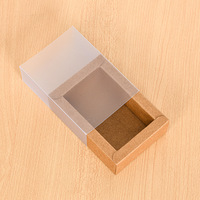 Boîte d'emballage personnalisée pour marque-pages, boîte tiroir en PVC et kraft, boîte cadeau carrée, estampage à chaud, logo personnalisé, vente en gros, usine source
