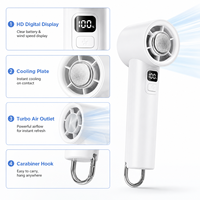 Ventilateur de poche rechargeable avec plaque de refroidissement semi-conductrice, contrôle de vitesse à 100 niveaux et crochet