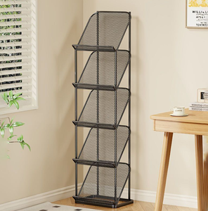 Soporte de exhibición de periódicos y periódicos de pie, estante de almacenamiento de artículos de hierro montado en la pared, soporte de exhibición de periódicos de información - Product Image 5