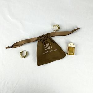 Factory Directly Sell Small Muslin Cotton <b>Drawstring</b> <b>Pouch</b> Custom Logo Printed Canvas Dust Bag Reusable Jewelry Packaging <b>Pouch</b> - Product Image 1