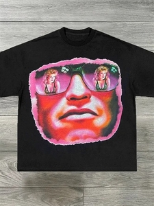 T-Shirt Casual di Alta Qualità 100% Cotone per <span class=keywords><strong>Uomo</strong></span> Oversize Vestibilità Ampia Stampa Personalizzata all'Ingrosso Abbigliamento Nero - Product Image 4