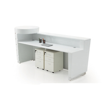 Comptoir de salon de beauté en bois réception magasin de détail blanc bureau d'hôtel réception caissier 2m blanc grand bureau de réception avant