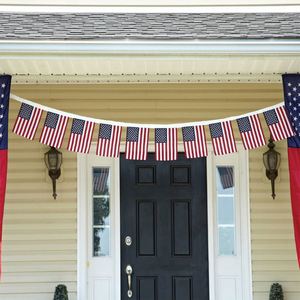 Guirnalda de Banderas Multinacionales con la Bandera Estadounidense, Tamaño 14*21cm, 100% Poliéster, Impermeable, Resistente a los Rayos UV, Impresión Digital para Interiores y Exteriores - Product Image 4