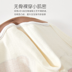 Ropa de otoño de algodón puro para bebés, mono de manga larga con diseño de oso bonito, traje para gatear para bebés - Product Image 3