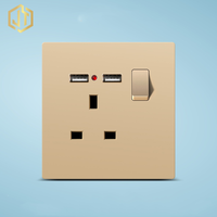 Chargeur mural double prise USB 13 ampères avec interrupteur pour prises et fiches britanniques