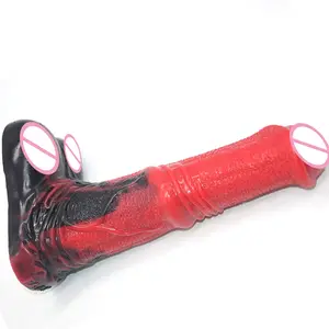 FAAK 24.5cm Red animal penis dildo rubber penis toys sex adult horse penis for women